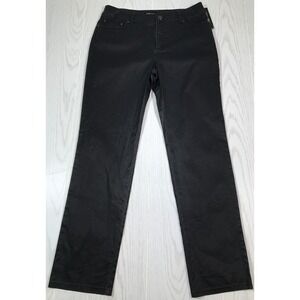 E39 by Eric Jeans Women 10 Black Coated Straight Leg Mid Rise Preppy Goth New